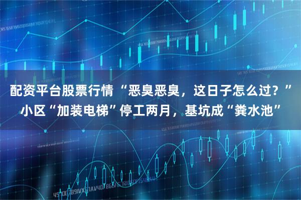配资平台股票行情 “恶臭恶臭，这日子怎么过？”小区“加装电梯”停工两月，基坑成“粪水池”